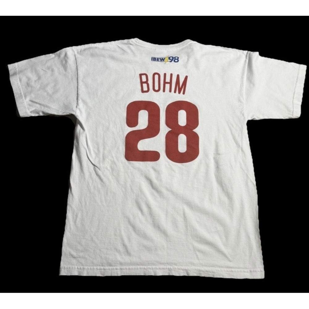 IBEW Local 98 Bohm 28 T Shirt Large Made In USA Bayside Phillies Union Tee